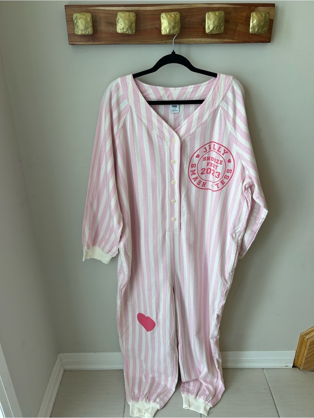 Smash + Tess Jilly Snooze Fest 2023 Romper XL/2XL Striped PJs Plus Size
